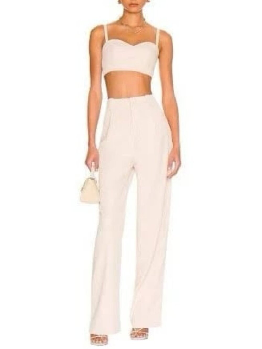 Revolve x LPA Baldwin Linen Pant Wide Leg High Waist Beige XS MSRP $228 NWT